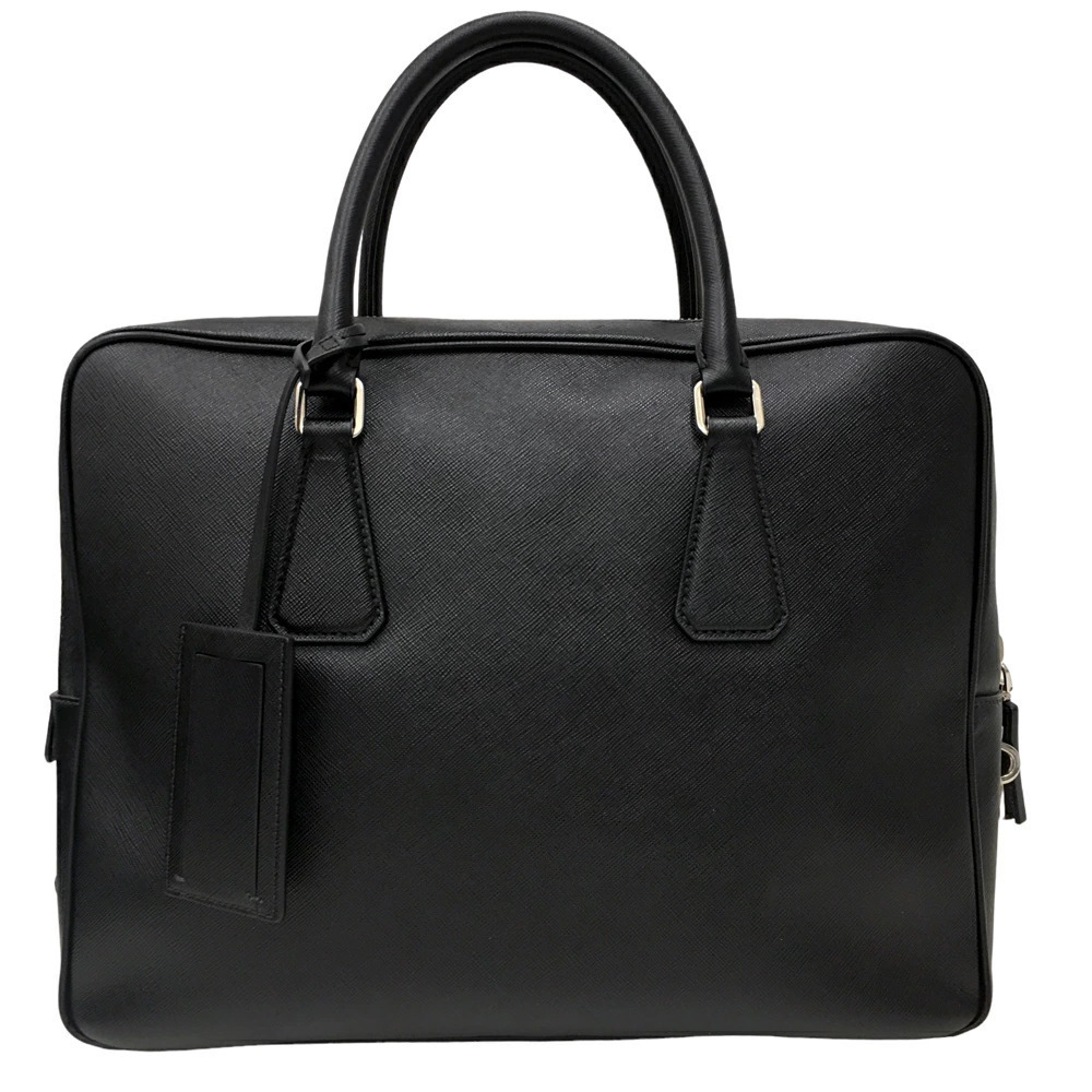 Prada Briefcase Business Bag Handbag Black Leather - Picture 2 of 10
